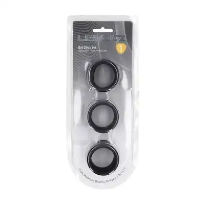 Levelz - Liquid Silicone Ball Strap Set of 3. Zestaw trzech szerokich ringów na jądra. Efektowny ucisk 