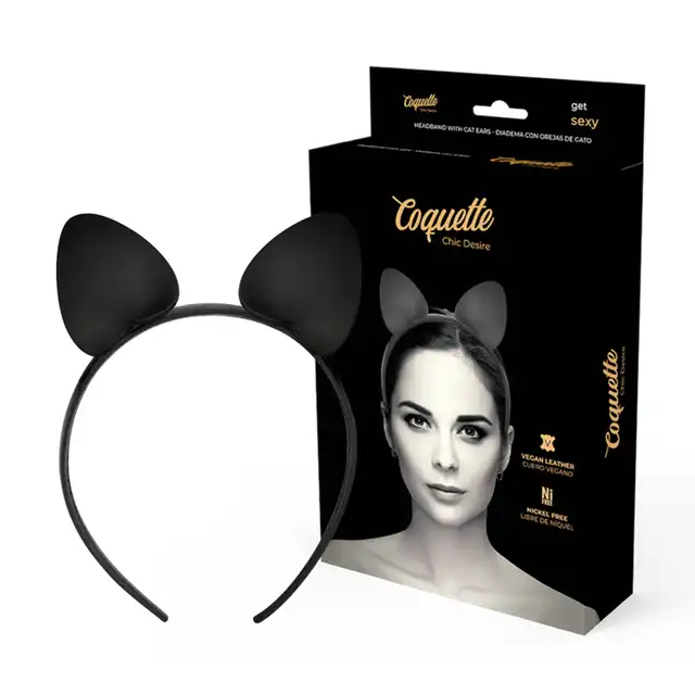 Coquette Chic Desire - Opaska z kocimi uszami. Idealny dodatek do stroju, seksowna kotka.  