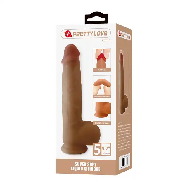 Pretty Love - Orton 17,5 cm. Mega realistyczne dildo z przyssawką z płynnego silikonu. Mocne doznania. 