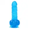 Toyz4Lovers - Jelly Leo Realistic Dildo 13 cm Blue - Kompaktowe niebieskie dildo z jądrami i przyssawką. Doskonałe dla początkujących.