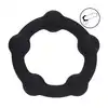 Levelz -  Beaded Silicone Cock Ring S 30 mm. Czarny teksturowany ring erekcyjny z tłoczeniem w kształcie kuleczek