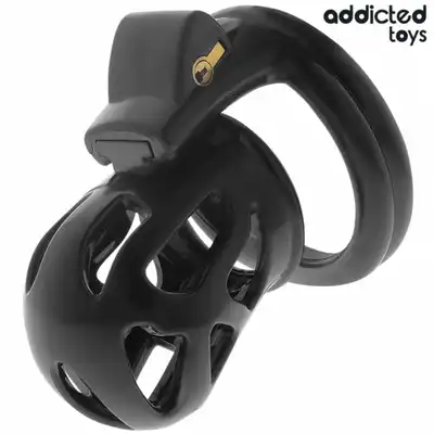Addicted Toys - Silent Keep Penis Cage 7,5 cm - Kompaktowy pas cnoty dla mężczyzn z bezpiecznym systemem blokowania.