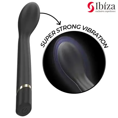Ibiza -  G-Spot Vibrator USB. Czarny eleganvki wysokiej jakości wibrator z wygięciem do punktu G