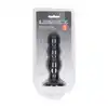 Levelz - Tri Rattle Liquid Silicone Anal Plug L. Czarny teksturowany korek analny z drżącą kuleczką
