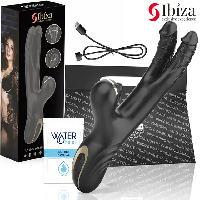 Ibiza – Tapping Bobbing Vibrator. Wyjątkowy wibrator z podwójnymi sakończeniami oraz stukającym masażerem łechtaczki