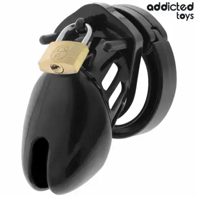 Addicted Toys - Obsidian Hold Penis Cage Size S - Klatka na penisa z wymiennymi pierścieniami. Bezpieczna konstrukcja, możliwość idealnego dopasowania i pełna kontrola.