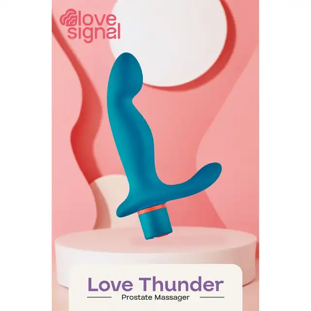 Love Signal - Love Thunder Prostate Massager - Profilowany masażer prostaty, 7 trybów wibracji, wodoodporność IPX6.