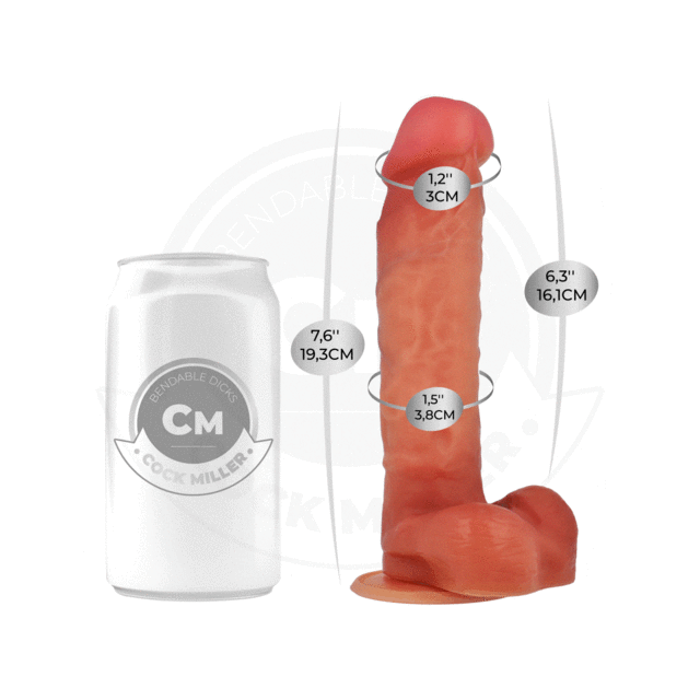 Cock Miller - Hyperrealistic Dildo 7,6" - Hiperrealistyczne dildo z mocną przyssawką i elastycznym rdzeniem o długości 19,3 cm.