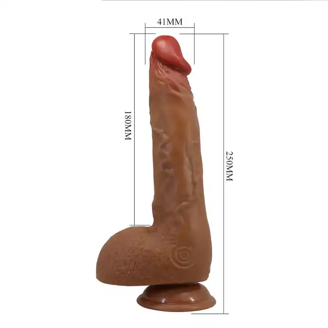Beautiful - Wilks 9,8" Rotating &amp; Thrusting  Dildo - Realistyczny wibrator-dildo z przyssawką z ruchem posuwistym i rotacyjnym. 25 cm przyjemności.