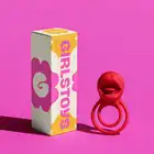 Girls Toys -Ring Maleme.  Red Kiss Vibrating Ring. Czerwony silikonowy wibrujący ring symulujący seks oralny
