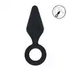 Levelz – Anal Plug With Loop Small. Kompaktowy, stożkowy korek analny z wygodną silikonową pętlą w formie uchwytu