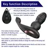 Erospace - Men’s Play B4. Nowoczesny czarny silikonowy masażer prostaty z funkcją ruchu góra-dół i stymulacją krocza! Na pilota