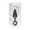 Levelz - Silicone  Anal Plug with Loop L. Silikonowy czarny wygodny plug w kształcie stożka z pętelką u podstawy
