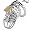 Addicted Toys Locked - Iron Cell Metal Penis Cage S - Metalowa klatka na penisa z kłódką w rozmiarze S. Wytrzymała stalowa konstrukcja zapewniająca pewne dopasowanie i pełną kontrolę.
