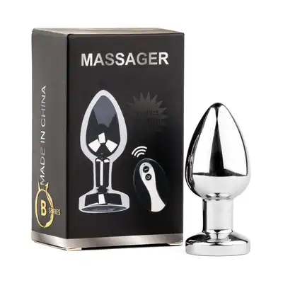 BSeries - Vibration Metal Anal Plug with Remote Control M - nowoczesny i elegancki metalowy korek analny z wibracjami, sterowany pilotem.