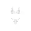 Obsessive – Luise Sublim White 2-Pcs Crotchless Set L/XL. Biały, wycięty, koronkowy, niesamowicie seksowny komplet bielizny