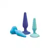 b-Vibe - Anal Training Kit 3pcs - Zestaw treningowych korków analnych o zjawiskowej kolorystyce. 3 rozmiary, mocne przyssawki, 100% silikon!