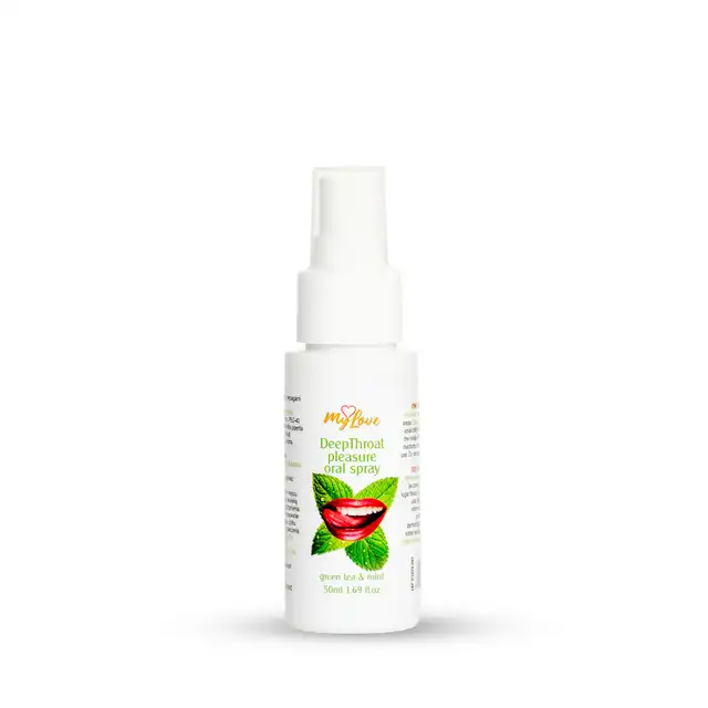 My Love - Deep Throat Pleasure Oral Spray Green Tea &amp; Mint 50 ml - Spray zwiększający komfort seksu oralnego z dodatkiem zielonej herbaty i mięty.