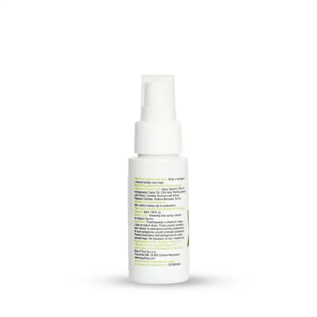 My Love - Deep Throat Pleasure Oral Spray Green Tea &amp; Mint 50 ml - Spray zwiększający komfort seksu oralnego z dodatkiem zielonej herbaty i mięty.