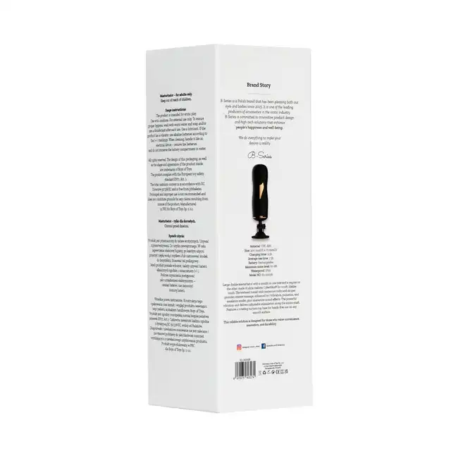 BSeries - Dual Vibrating Masturbator Black - Podwójny masturbator usta - wagina, z intensywnymi 7 wibracjami. 