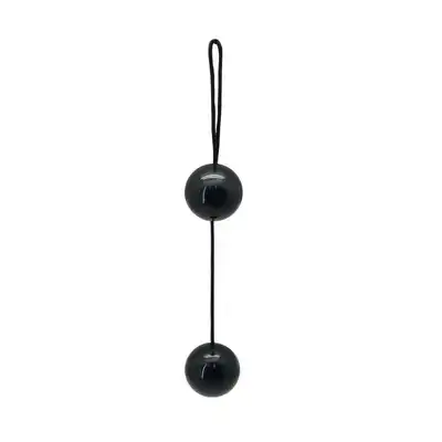 Toyz4Lovers - Vaginal Balls Orgasm Balls Black - Czarne kulki gejszy do ćwiczeń mięśni kegla z wewnętrznymi obciążnikami.
