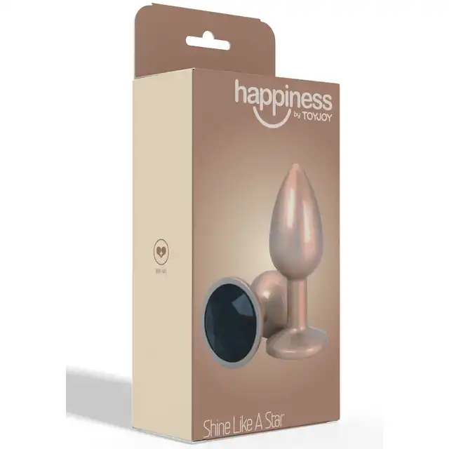 ToyJoy - Hapinnes Shine Like a Star. Złota zatyczka z czarnym kryształkiem.  