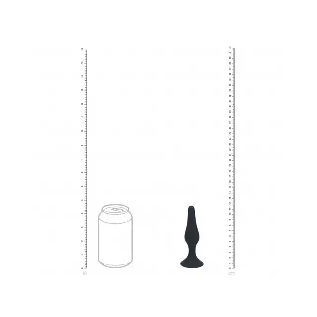 Levelz - Slim Anal Plug Medium 11,5 cm. Czarny silikonowy smukły korek analny o szerokiej podstawie i 3 cm średnicy