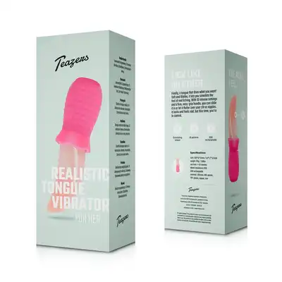 Teazers - Realistic Tongue Vibrator - Różowy Wibrator Językowy 4 tryby wibracji, 7 prędkości - elastyczny realizm w Twoich rękach.