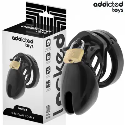 Addicted Toys - Obsidian Hold Penis Cage Size S - Klatka na penisa z wymiennymi pierścieniami. Bezpieczna konstrukcja, możliwość idealnego dopasowania i pełna kontrola.