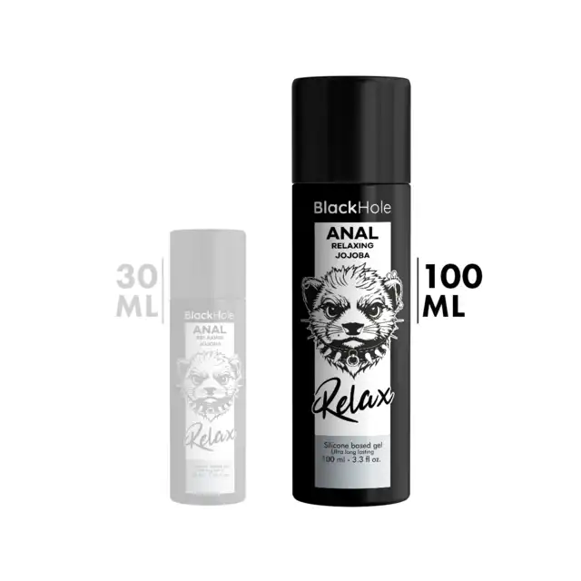 Black Hole - Anal Relaxing Jojoba Relax Silicone Base 100 ml - Wysokiej jakości lubrykant analny na bazie silikonu z delikatnym efektem rozluźniającym oraz olejem jojoba.