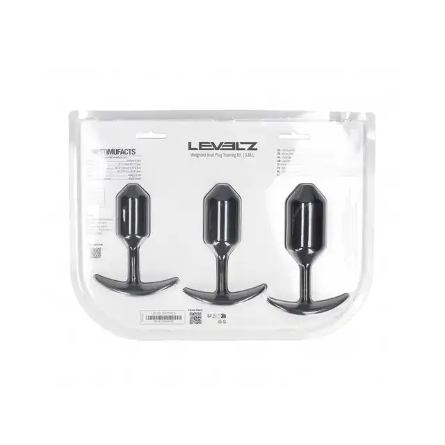 Levelz – Weighted Anal Plug Training Kit. Zestaw progresywny czarnych korków analnych z metalowym rdzeniem