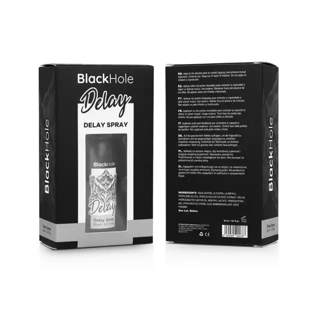 Black Hole - Delay Spray 30 ml - Spray wspierający opóźnienie wytrysku. Delikatny efekt chłodzenia!