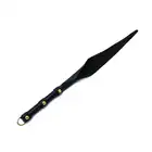 O-Products - Black Leather Single Flap Whip Gold D-Ring - Elegancka, skórzana szpicruta ze złotymi zdobieniami.