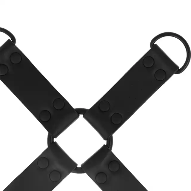 Intense - Fetish Hog Tie. Czarne akcesorium z ekoskóry, ogranicza ruchy idealne połączenie z kajdankami. 