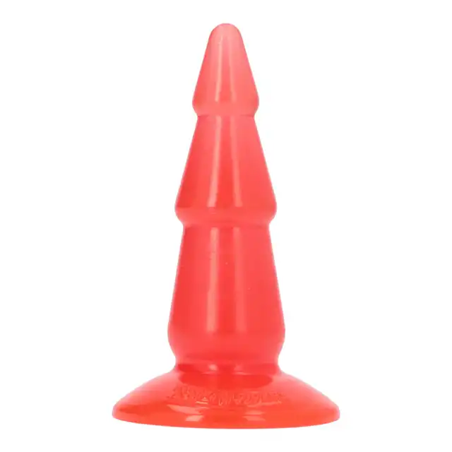 Toyz4Lovers - Jelly Pine Anal Plug 15.5 cm Red - Stożkowy korek analny z przyssawką. Trzy poziomy intensywności w jednej konstrukcji.