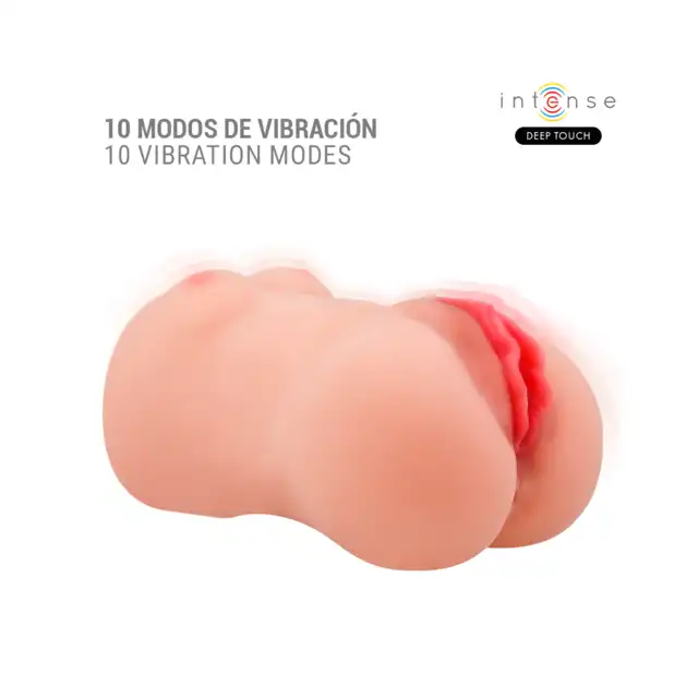 Intense -  Deep Touch Catherine. Wibrujący masturbator w kształcie waginy i piersi z funkcją głosową i ssącą