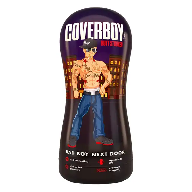 Blush Coverboy - Bad Boy Next Door Butt Stroker - kompaktowy masturbator niegrzeczny chłopak z funkcją samonawilżania i regulacją podciśnienia.