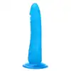 Toyz4Lovers - Clemente. Żelowe dildo 21 cm z przyssawką transparentne i niebieskie. 