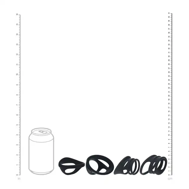 Levelz – Cock &amp; Ball Ring Set Of 4. Zestaw czterech silikonowych podwójnych ringów na penisa, różne wzory!