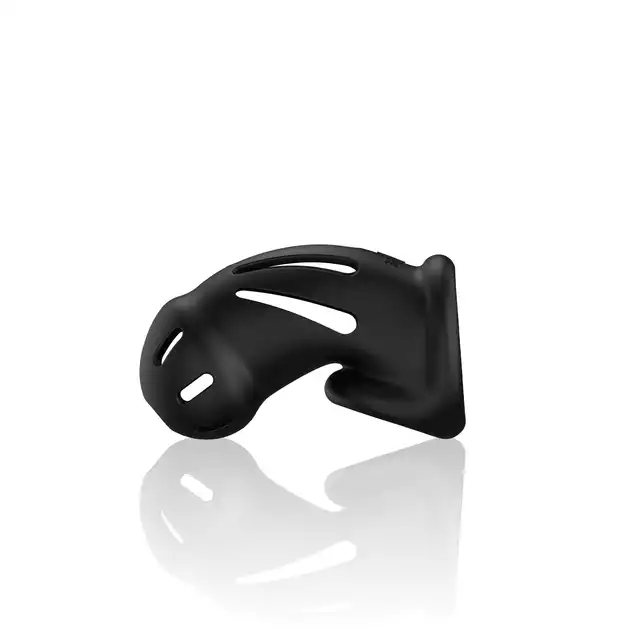 Man Cage - Model 27 - Ultra Soft Silicone Chastity Cage Black - Nowoczesna, silikonowa, czarna klatka na penisa. Długość użytkowa 9,6 cm!