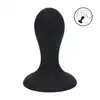 Levelz -  Single Rattle Liquid Silicone Anal Plug S. Silikonowy czarny korek analny o okrągłej główce 