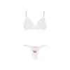 Obsessive – Weddya Bride 3-Pcs Set White L/XL. Seksowny i odważny 3 częściowy zestaw dla niegrzecznej panny młodej (2 pary stringów)