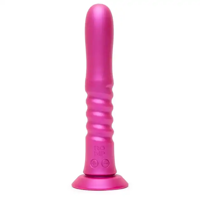 Romp - Jiggle - Nowoczesny wibrator  z rytmicznymi ruchami posuwisto-zwrotnymi. 6 poziomów prędkości oraz 4 tryby pracy, mocna przyssawka, kompatybilność z uprzężami strap-on.