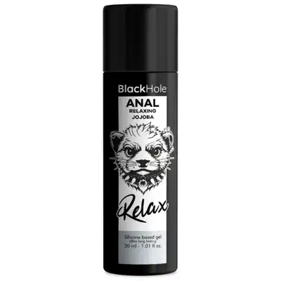 Black Hole - Anal Relaxing Jojoba Relax Silicone Base 30 ml - Wysokiej jakości lubrykant analny na bazie silikonu z delikatnym efektem rozluźniającym oraz olejem jojoba.
