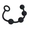 Levelz - Round Silicone Anal Balls S 20 mm. Czarne silikonowe koraliki analne z ergonomicznym uchwytem