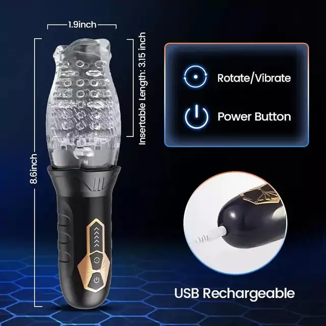 BSeries -  Oral Sex Masturbator Cyclone Blowjob - Innowacyjny wibrujący masturbator oralny z ruchem rotacyjnym.