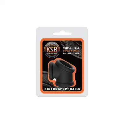 Kiotos Sport Balls – Silicone Cock &amp; Ball Stretcher. Czarny silikonowy stretcher na penisa i mosznę