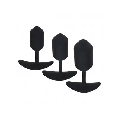 Levelz – Weighted Anal Plug Training Kit. Zestaw progresywny czarnych korków analnych z metalowym rdzeniem
