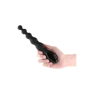 NS Novelties - Renegade - Virtua Black - Nowoczesne koraliki analne z wibracjami i cyfrowym panelem. Stopniowana konstrukcja, nowoczesna technologia, długość 24 cm.