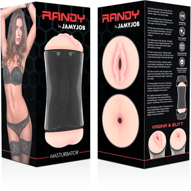 JamyJob - Randy Double Hole. Masturbator 2w1 z wejściem waginalnym i analnym